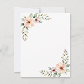 Rosa Pfingstrose Florale Aquarell Hochzeits-Eckenr RSVP Karte