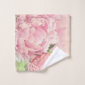 Rosa Pfingstrosen Badhandtuch Set (Waschlappen)