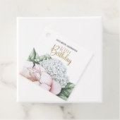 Rosa Pfingstrosen-Blumen 40. Geburtstag Geschenkanhänger (Beispiel)