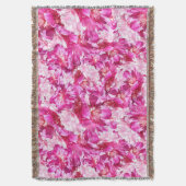 Rosa Pfingstrosen-Blumen-Fransen-Decke Decke (Vorderseite Vertikal)
