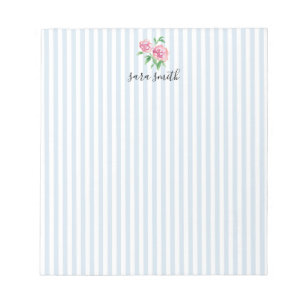 Rosa Pfingstrosen-Blumen individuell benannte Stre Notizblock
