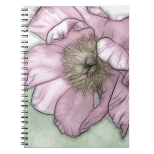 Rosa Pfingstrosen-Blumen-Skizze Notizblock