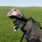 Rosa Pfingstrosen-Blumenstrauß Golf Headcover (In SItu)