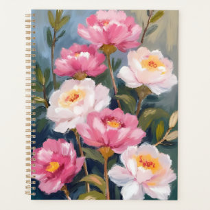 Rosa Pfingstrosen-Blumenstrauß-Malerei Planer