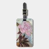 Rosa Pfingstrosen-Blüte Gepäckanhänger (Vorderseite vertikal)