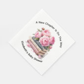 Rosa Pfingstrosen & Bücher Neues Kapitel Mädchen-B Serviette (Ecke)