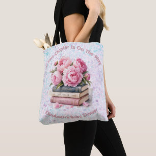 Rosa Pfingstrosen & Bücher Neues Kapitel Mädchen-B Tasche