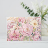Rosa Pfingstrosen Flachkarte Dankeskarte (Stehend Vorderseite)