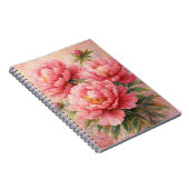 Rosa Pfingstrosen-Garten Floral Notizblock (Rechte Seite)