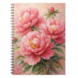 Rosa Pfingstrosen-Garten Floral Notizblock