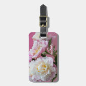 Rosa Pfingstrosen Gepäckanhänger (Vorderseite vertikal)