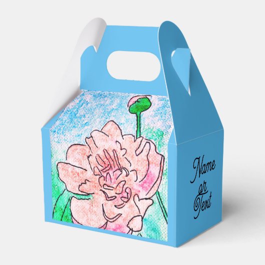 Rosa Pfingstrosen Geschenkbox Geschenkschachtel (Vorderseite)