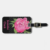 Rosa Pfingstrosen-Gewohnheits-Gepäckanhänger Gepäckanhänger (Vorderseite horizontal)