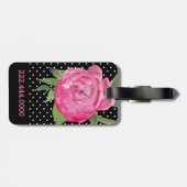 Rosa Pfingstrosen-Gewohnheits-Gepäckanhänger Gepäckanhänger (Rückseite horizontal)