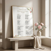 Rosa Pfingstrosen-Hochzeit Sitzplan Schild
