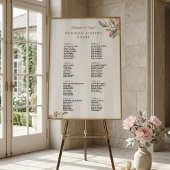 Rosa Pfingstrosen-Hochzeit Sitzplan Schild