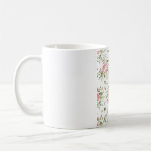 Rosa Pfingstrosen-Hochzeitsblumenmuster Kaffeetasse