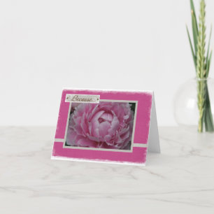 Rosa Pfingstrosen in der Blüte - gerade weil Karte