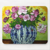 Rosa Pfingstrosen in einem Vase Mousepad (Vorne)