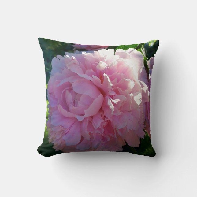 Rosa Pfingstrosen in meinem Garten - Blumennatur Kissen (Vorderseite)