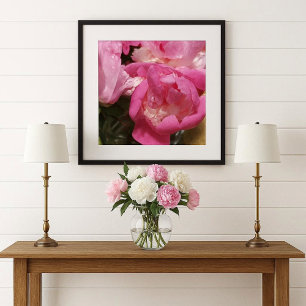 Rosa Pfingstrosen in Vasen / Pfingstrose-Blume Poster