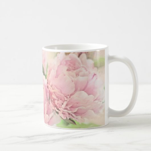 Rosa Pfingstrosen Kaffeetasse (Rechts)