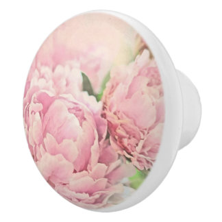 Rosa Pfingstrosen Keramikknauf