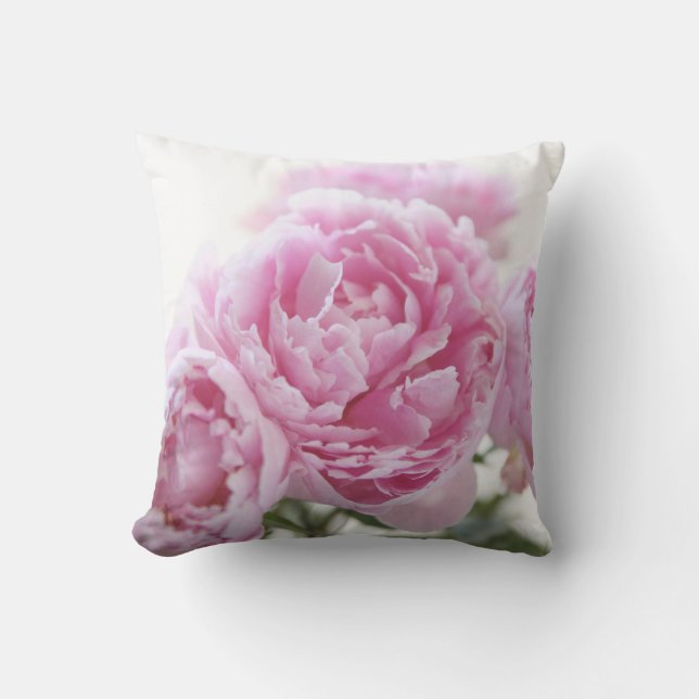 Rosa Pfingstrosen Kissen (Vorderseite)