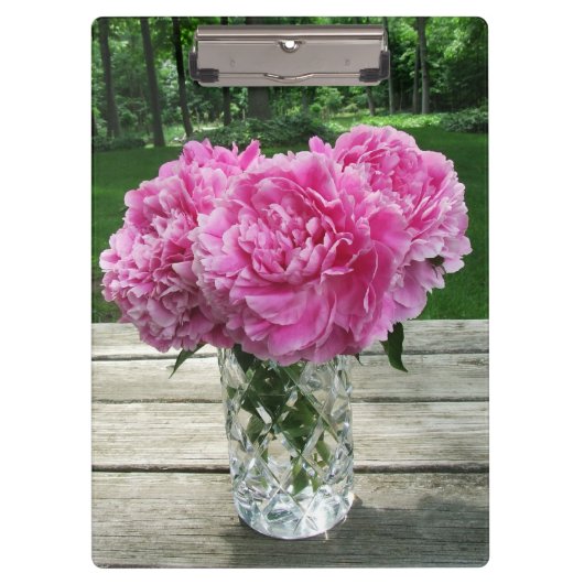 Rosa Pfingstrosen-Klemmbrett Klemmbrett (Vorderseite)