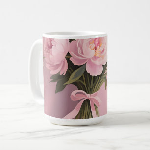 Rosa Pfingstrosen-Marguerite-Strauß Kaffeetasse