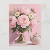 Rosa Pfingstrosen-Margueriten-Strauß