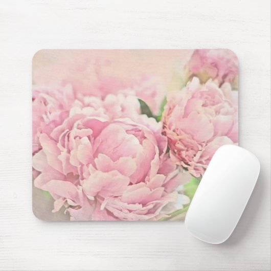Rosa Pfingstrosen Mousepad (Mit Mouse)