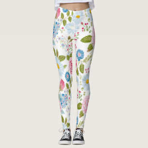 Rosa Pfingstrosen-Muster Leggings