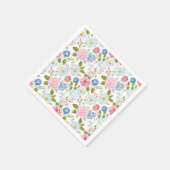 Rosa Pfingstrosen-Muster Serviette (Ecke)