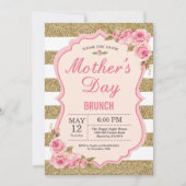 Rosa Pfingstrosen-Mutter-TagesBrunch-mit Einladung (Vorderseite)