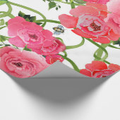 Rosa Pfingstrosen-Packpapier Geschenkpapier (Ecke)