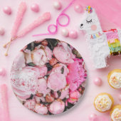 Rosa Pfingstrosen-Party-Entwurf Pappteller (Party)