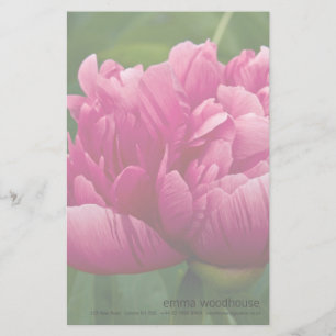 Rosa Pfingstrosen-personalisiertes Briefpapier