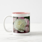 Rosa Pfingstrosen-Pfingstrosen-BlumenTasse Zweifarbige Tasse (Links)