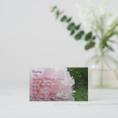 Rosa Pfingstrosen-Profil/Visitenkarte Visitenkarte (Stehend Vorderseite)