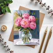 Rosa Pfingstrosen-Sträußchen-Aquarell-Blumenmalere