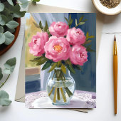 Rosa Pfingstrosen-Sträußchen-Aquarell-Blumenmalere