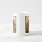 Rosa Pfingstrosen-Sträußchen Bone China Tasse (Vorderseite)