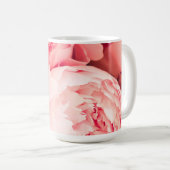Rosa Pfingstrosen-Tasse Kaffeetasse (VorderseiteRechts)