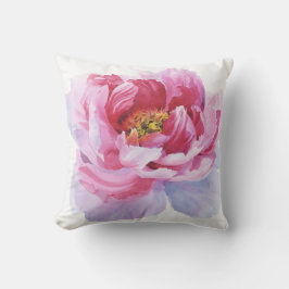 Rosa Pfingstrosen-Wurfs-Kissen Kissen