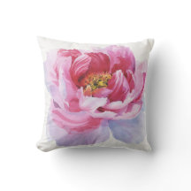 Rosa Pfingstrosen-Wurfs-Kissen