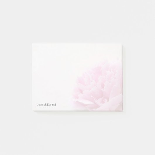 Rosa Pfingstrosenansicht verblassen Post-it Klebezettel (Vorderseite)