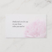 Rosa Pfingstrosenansicht verblassen Visitenkarte (Rückseite)