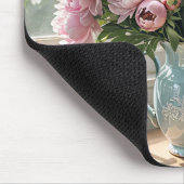 Rosa Pfingstrosenstrauß Mousepad (Ecke)