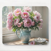 Rosa Pfingstrosenstrauß Mousepad (Vorne)
